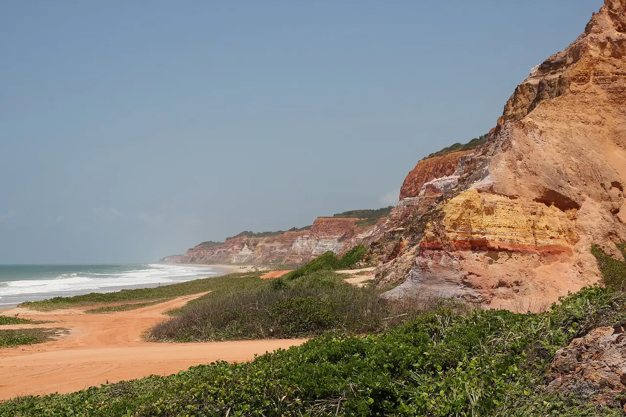 Falésias coloridas da Praia do Gunga